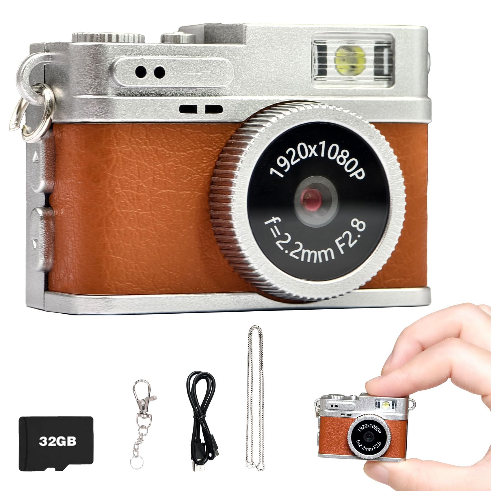 RICOH コンパクトカメラ ケース付き ヴィンテージ インテリア Amazon.com : Mini Retro Camera,1080P Keychain Camera, Vintage Tiny
